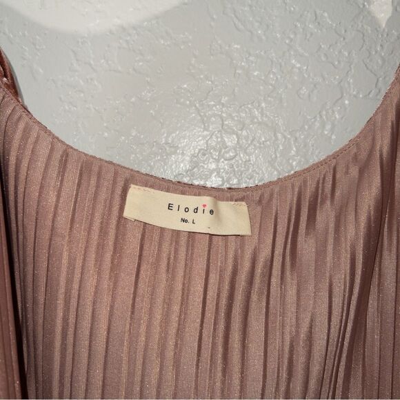 Elodie Pink Velvet Tiered Tank Top Size Large - Picture 3 of 5